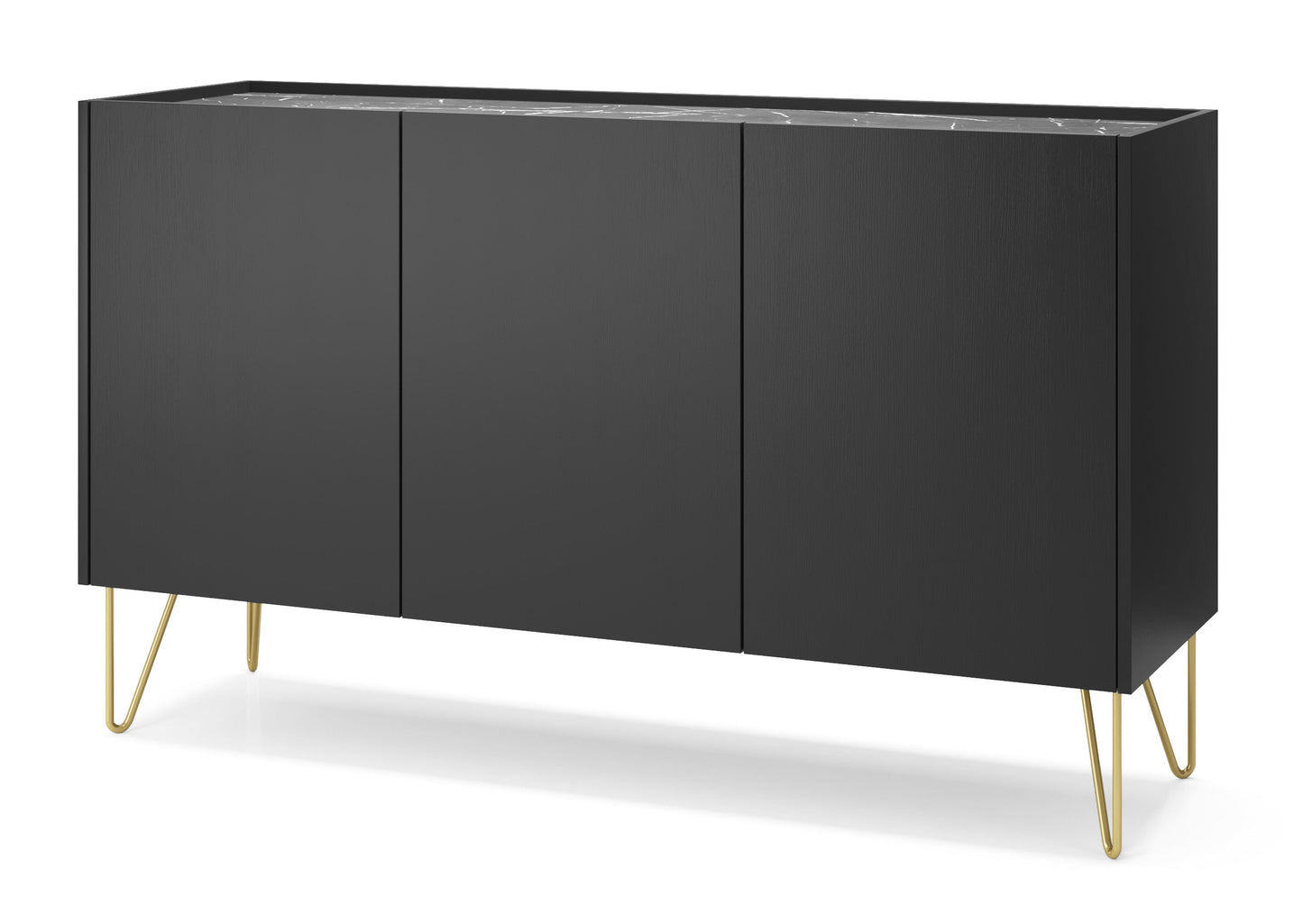 Storage cabinet HARMONY 03 black / black marble