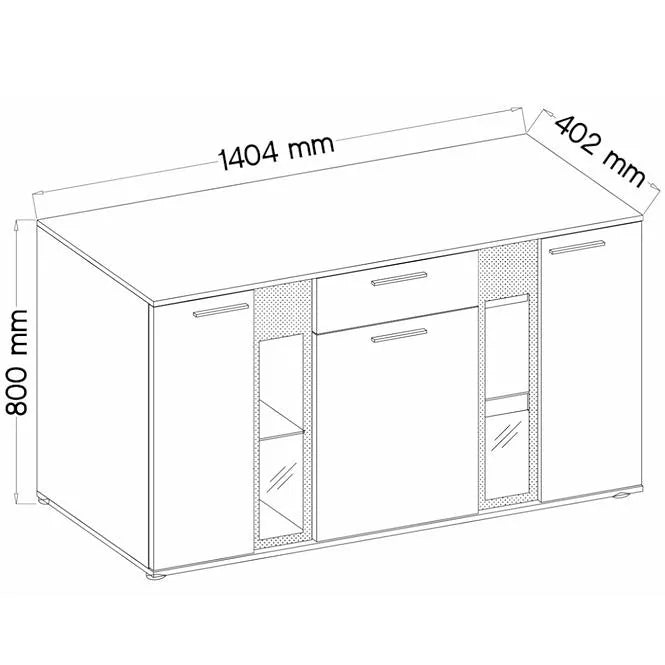 SIDEBOARD SALSA WHITE 140CM