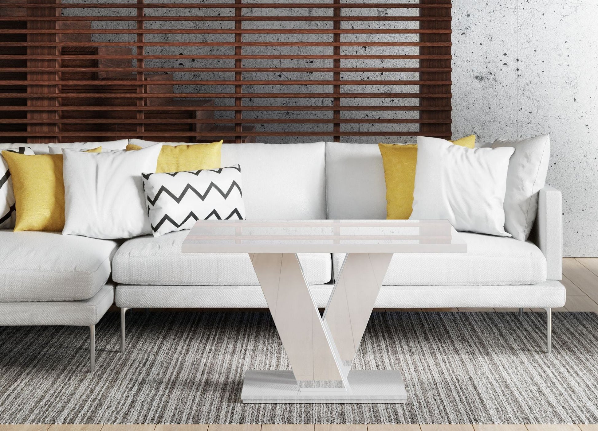 COFFEE TABLE MASIV MINI WHITE GLOSS