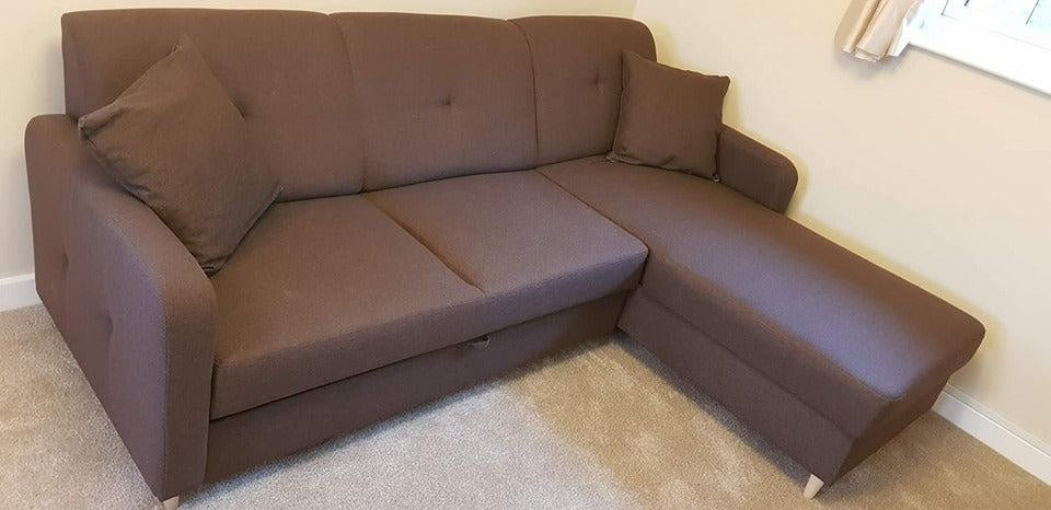 CORNER SOFA BED MILLI HUGO 28 BROWN 220cm / SPRINGS + FOAM