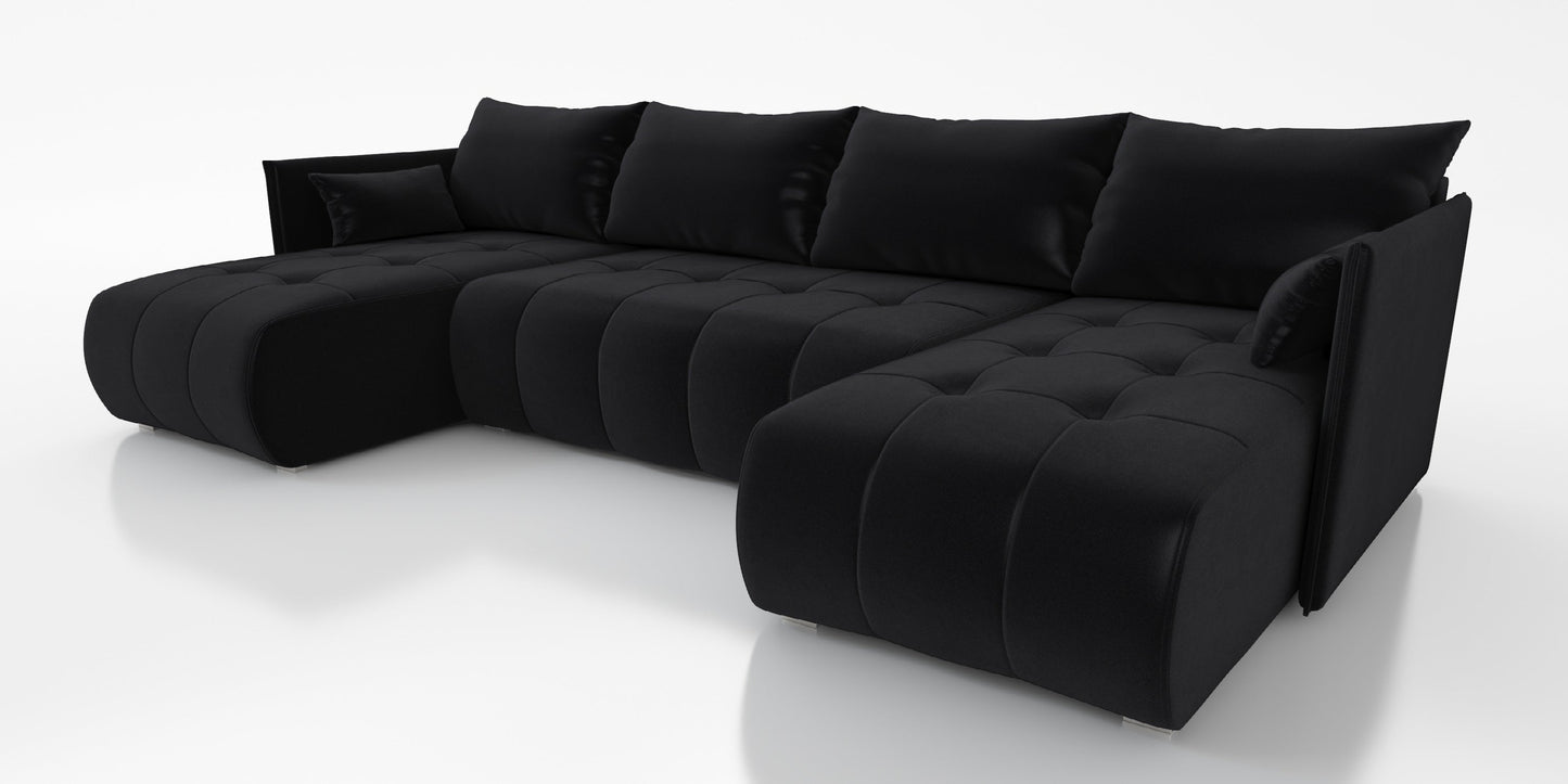 CORNER SOFA BED NESS U SHAPE *CHOICE OF COLORS* / SPRINGS + FOAM