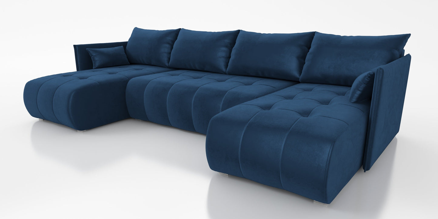 CORNER SOFA BED NESS U SHAPE *CHOICE OF COLORS* / SPRINGS + FOAM