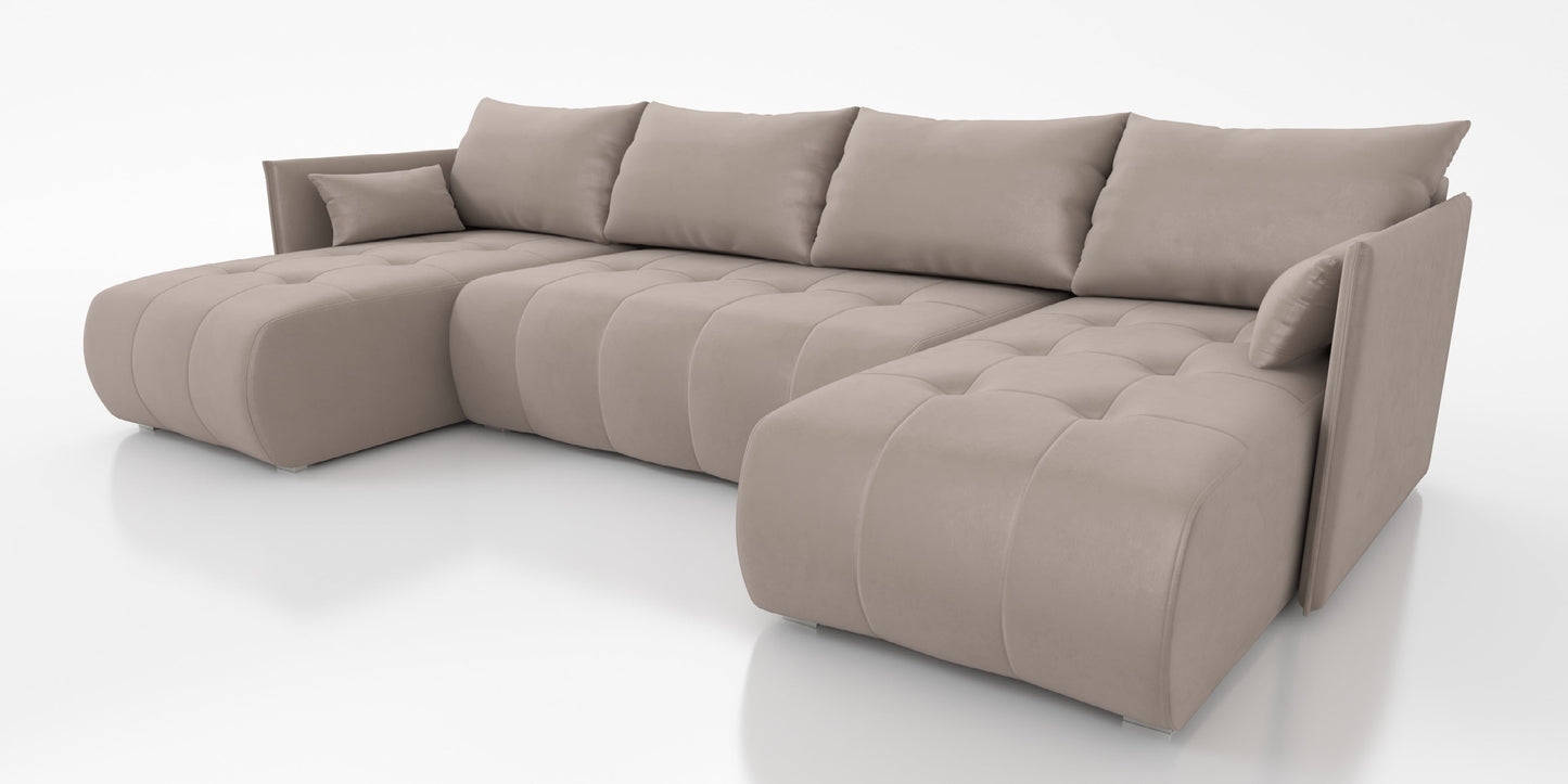 CORNER SOFA BED NESS U SHAPE *CHOICE OF COLORS* / SPRINGS + FOAM