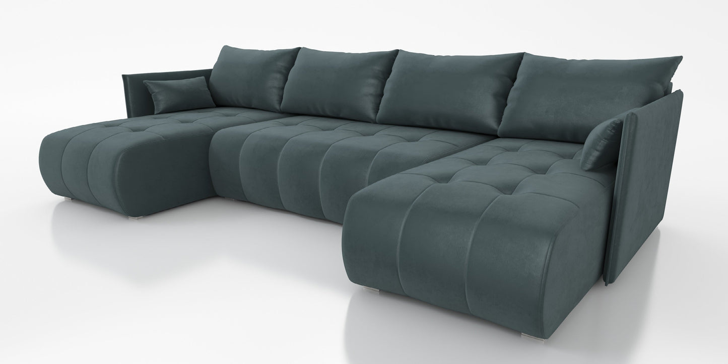 CORNER SOFA BED NESS U SHAPE *CHOICE OF COLORS* / SPRINGS + FOAM
