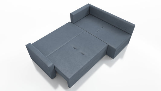 CORNER SOFA BED FINO 228CM + MATCHING STOOL / SPRINGS + FOAM