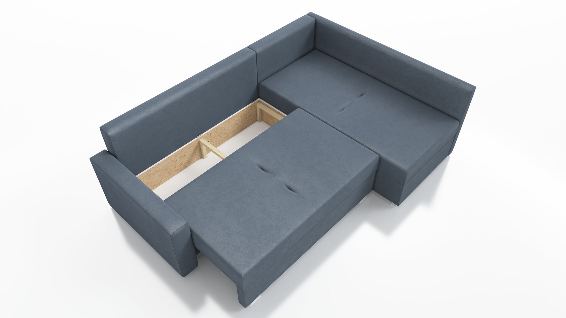 CORNER SOFA BED FINO 228CM + MATCHING STOOL / SPRINGS + FOAM