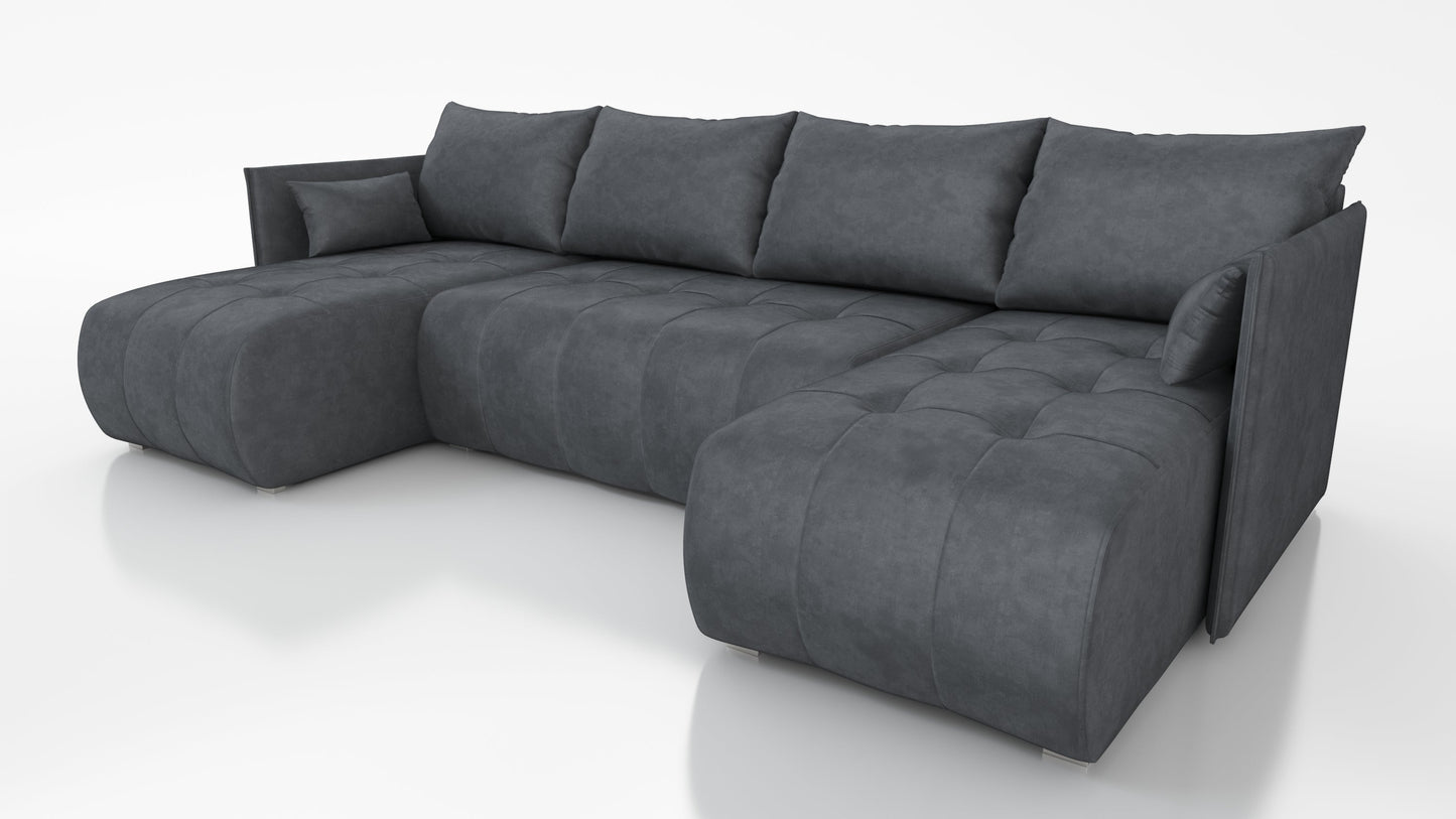 CORNER SOFA BED NESS U SHAPE *CHOICE OF COLORS* / SPRINGS + FOAM