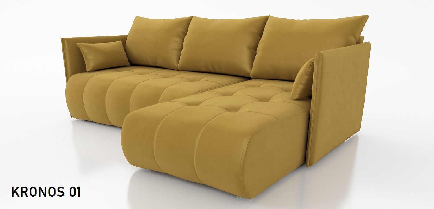 CORNER SOFA BED NESS 214CM / SPRINGS + FOAM / CHOICE OF COLOR