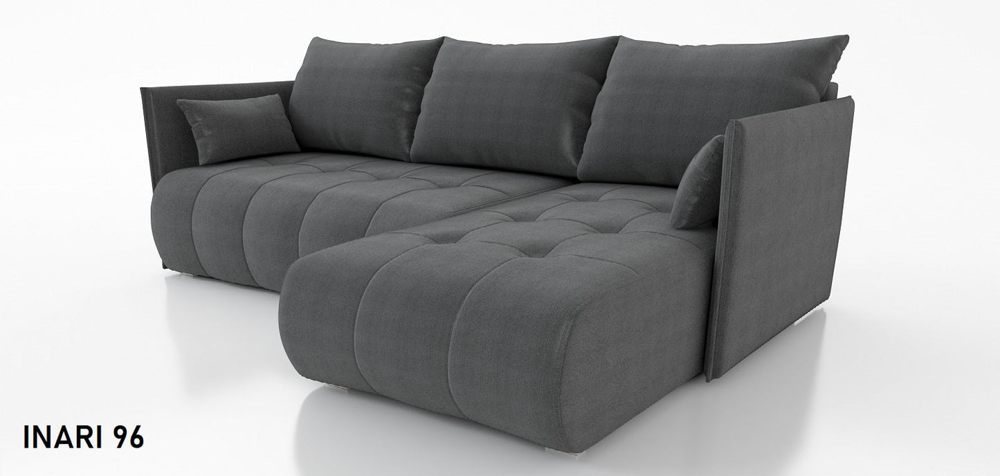 CORNER SOFA BED NESS 214CM / SPRINGS + FOAM / CHOICE OF COLOR