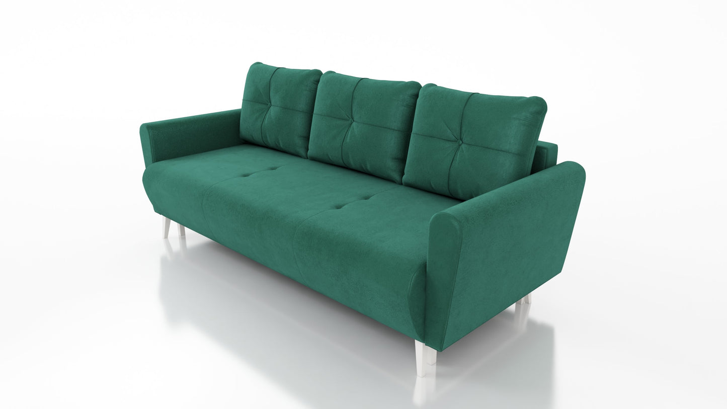 SOFA BED MONE CHOICE OF COLOR 221CM SEASY CLEAN FABRIC / BONELL SPRINGS + FOAM