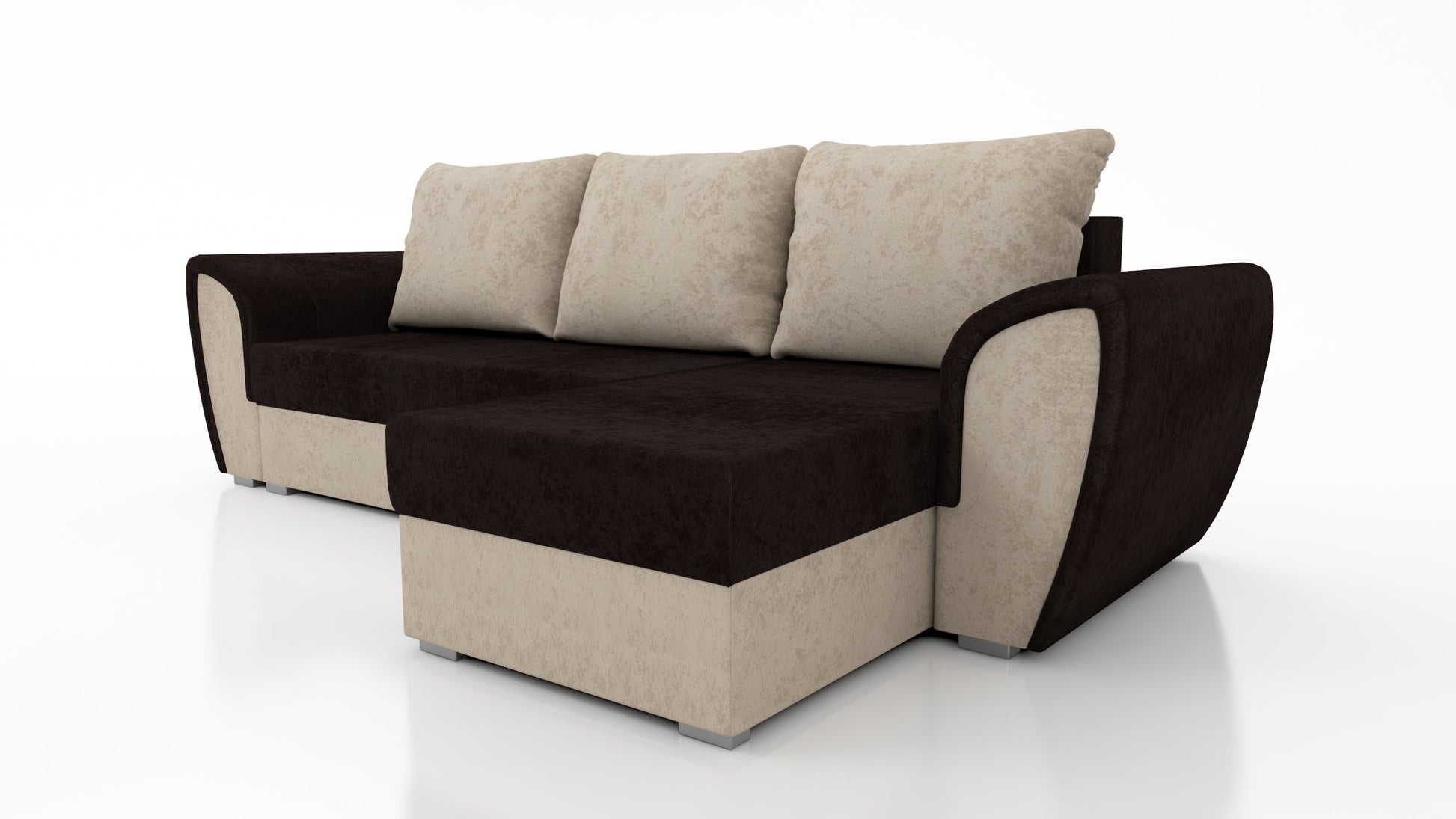 UNIVERSAL CORNER SOFA BED IRIS BROWN/BEIGE 260CM  / FOAM