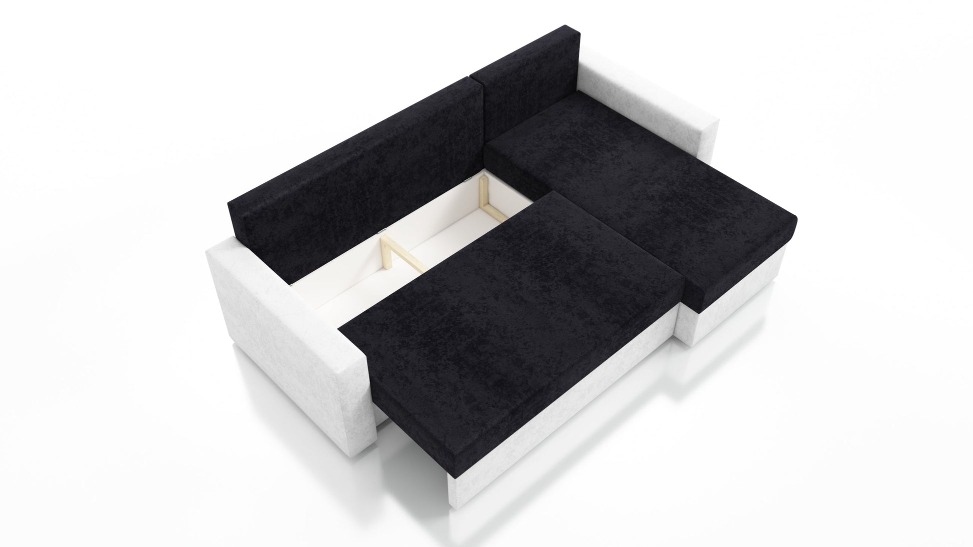 CORNER SOFA BED FOXY UNIVERSAL CORNER BERLIN 02 / BLACK FAUX LEATHER / FOAM