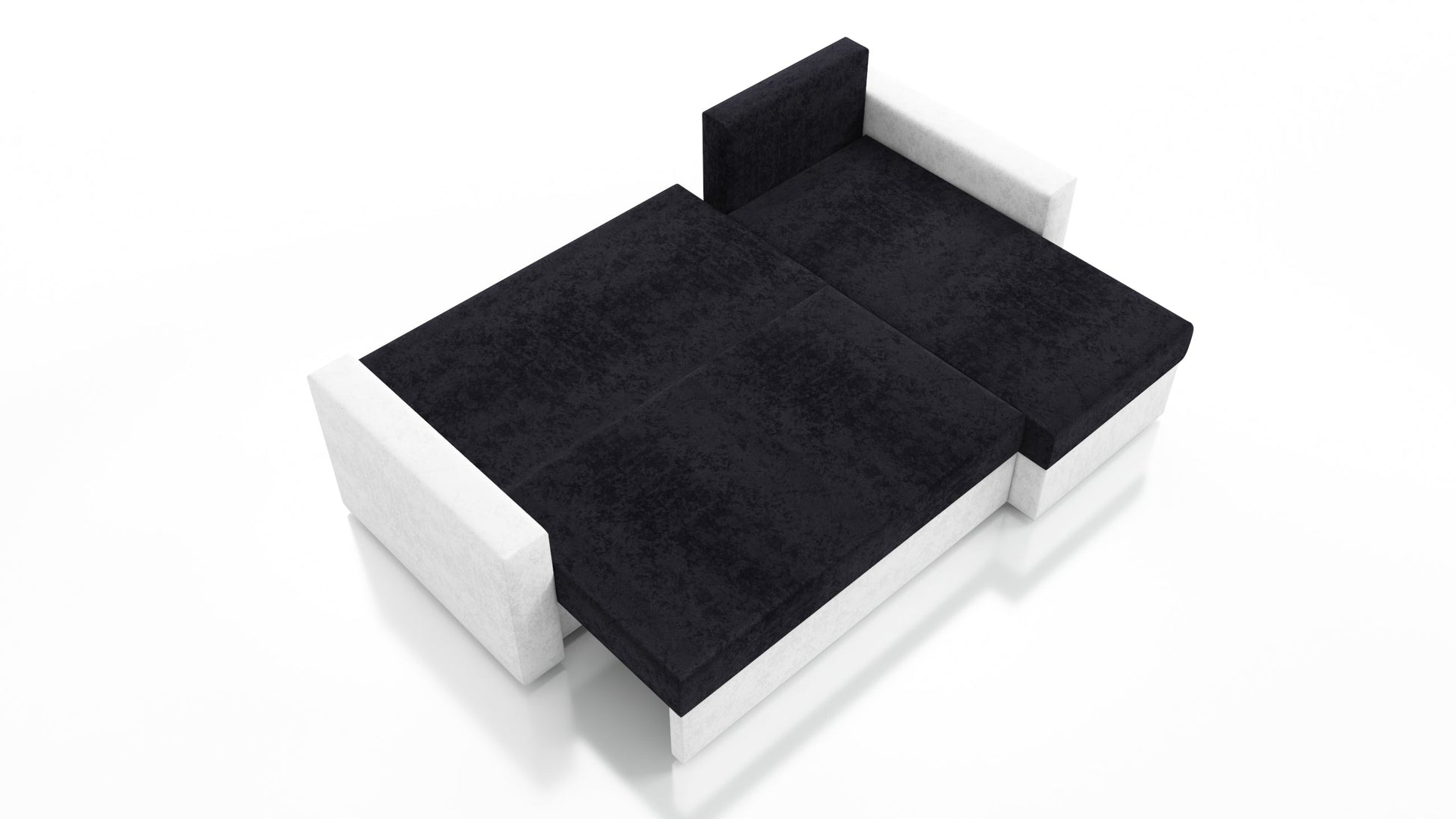 CORNER SOFA BED FOXY UNIVERSAL CORNER BERLIN 02 / BLACK FAUX LEATHER / FOAM