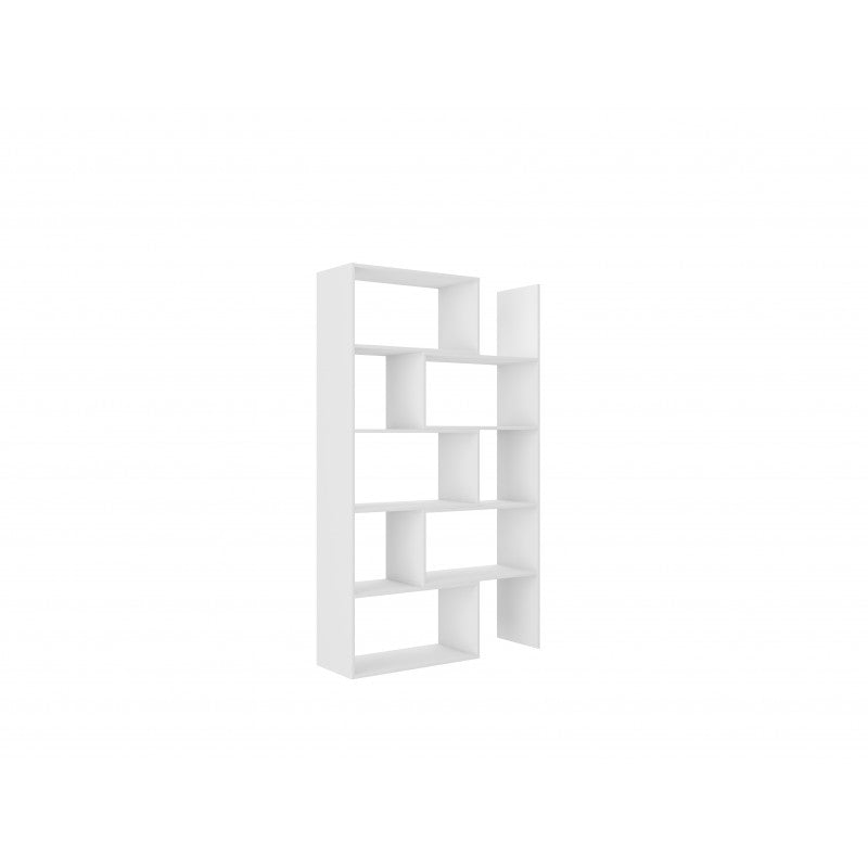 TALL 188CM BOOKCASE WHITE ADJUSTABLE WIDTH  72-125CM