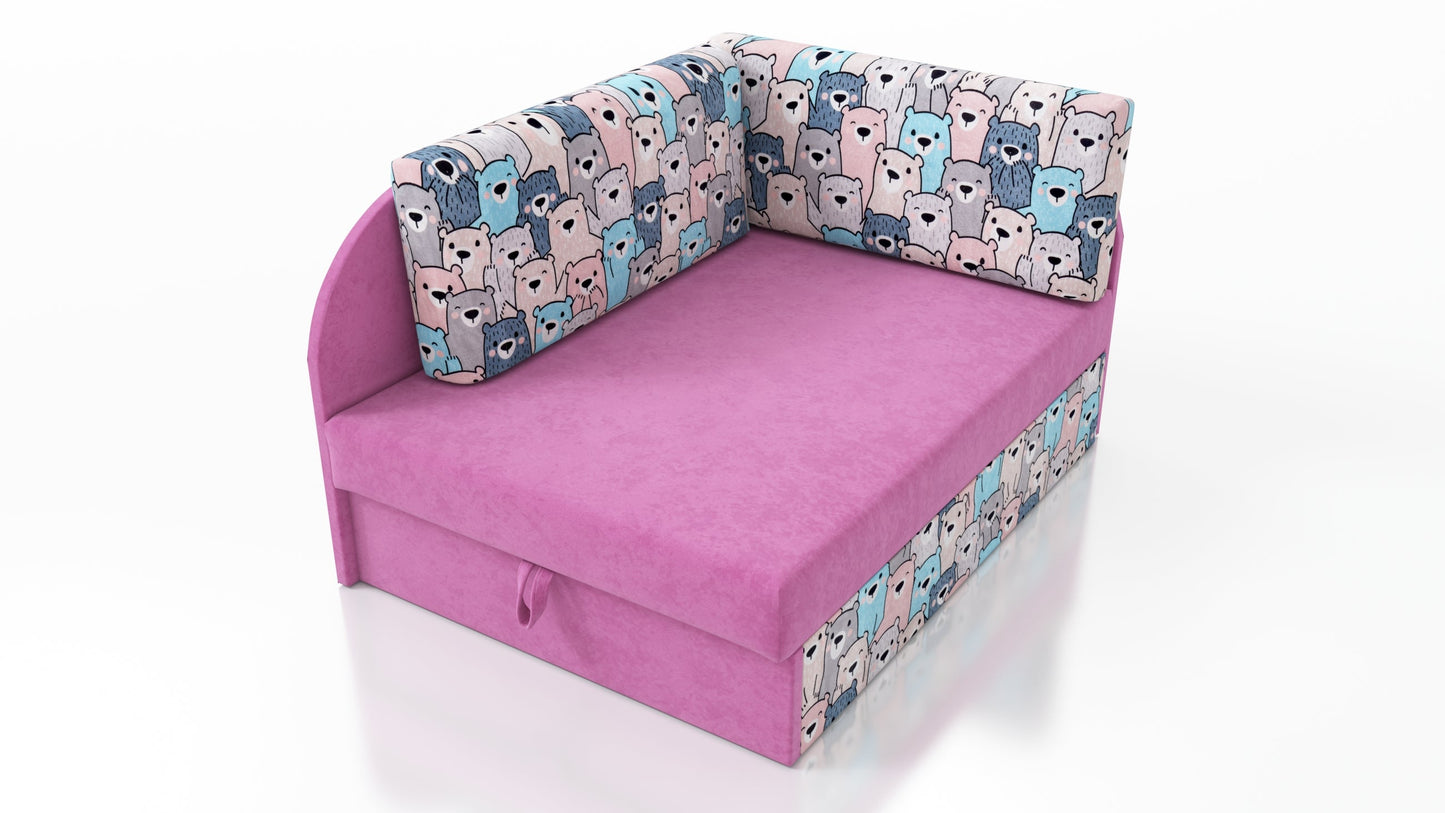UNIVERSAL CORNER SOFA BED KUBUS CUBE PINK / TEDDY Children room