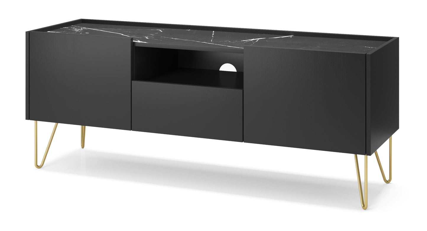HARMONY TV STAND 01 black / black marble