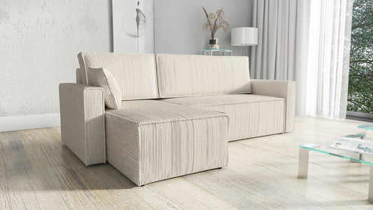 CORNER SOFA BED ROBI 240CM / SPRINGS + FOAM / CHOICE OF COLOR