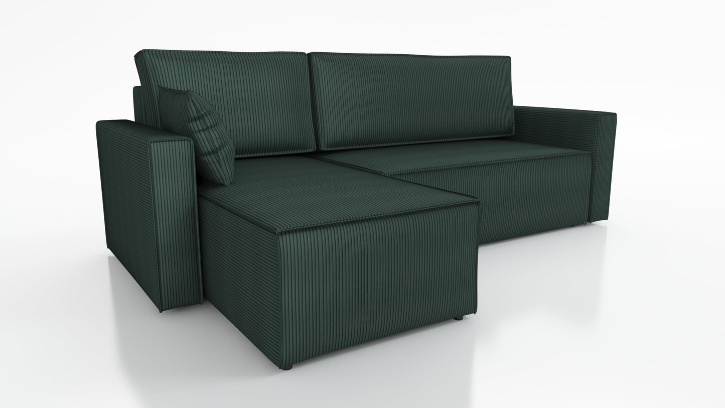 CORNER SOFA BED ROBI 240CM / SPRINGS + FOAM / CHOICE OF COLOR
