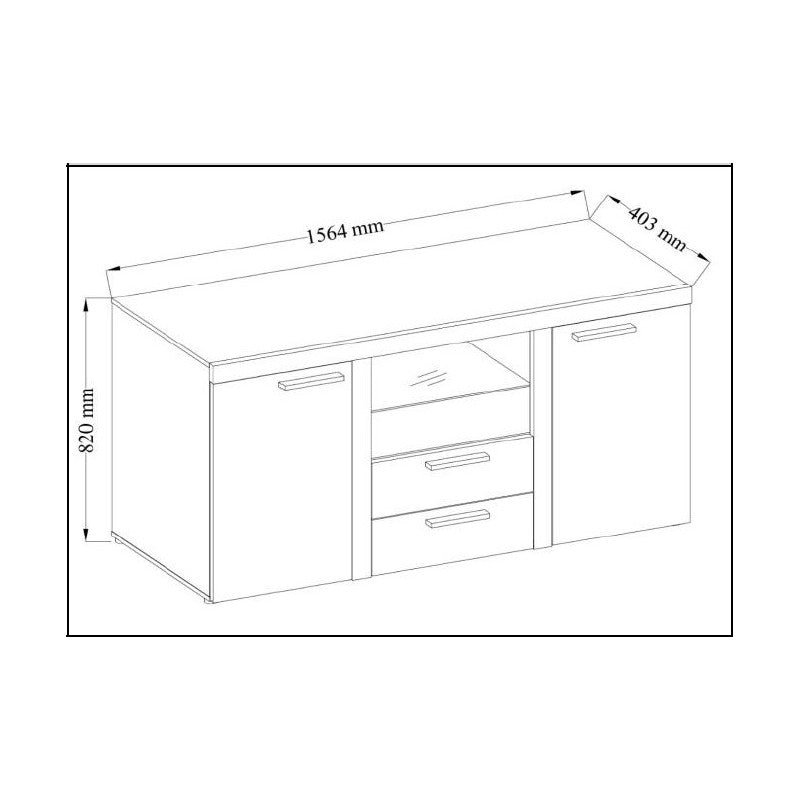 SIDEBOARD ROMA LEFKAS 156CM