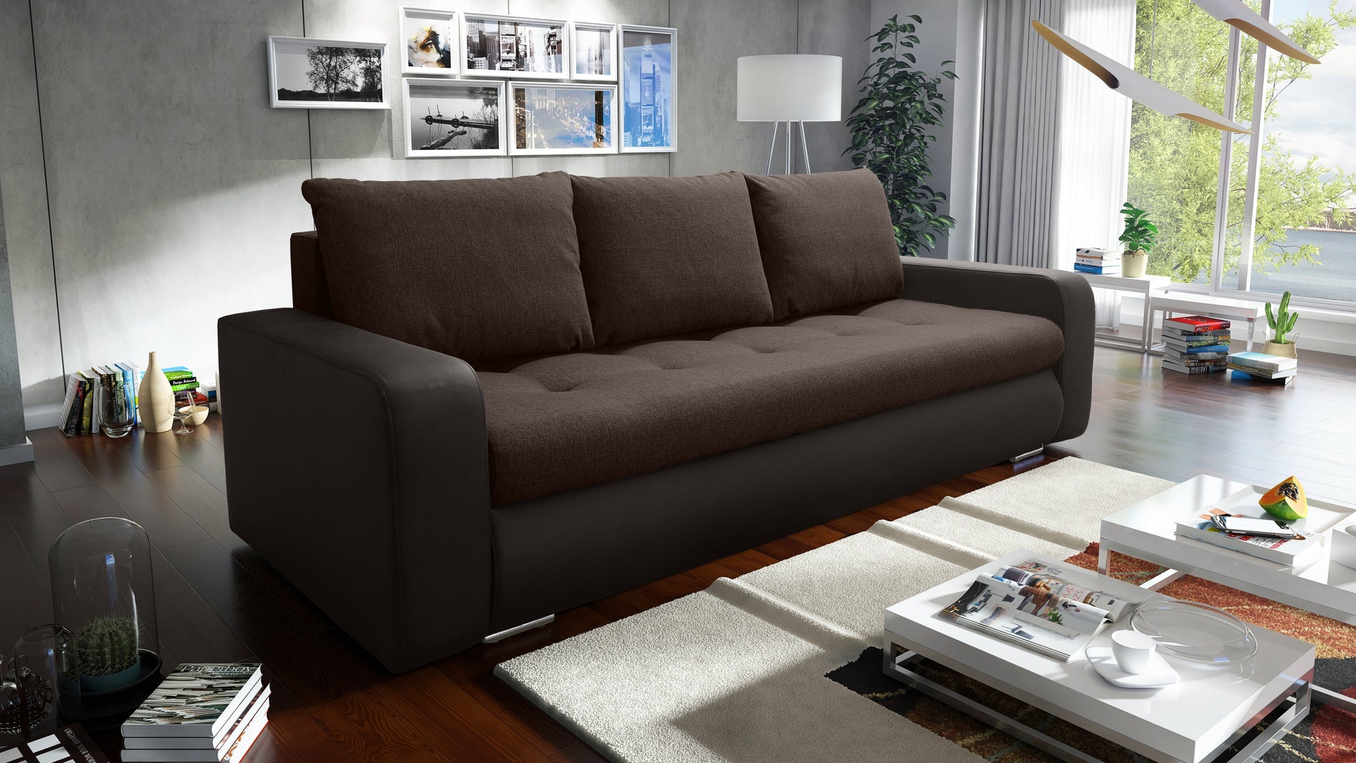 SOFA BED DAVY 228CM / BONELL SPRINGS + FOAM CHOICE OF COLOR