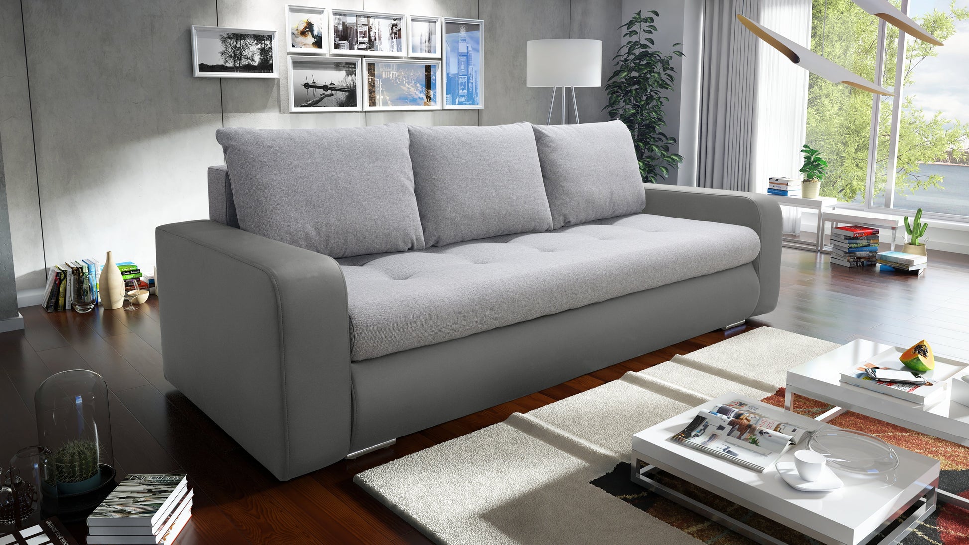 SOFA BED DAVY 228CM / BONELL SPRINGS + FOAM CHOICE OF COLOR