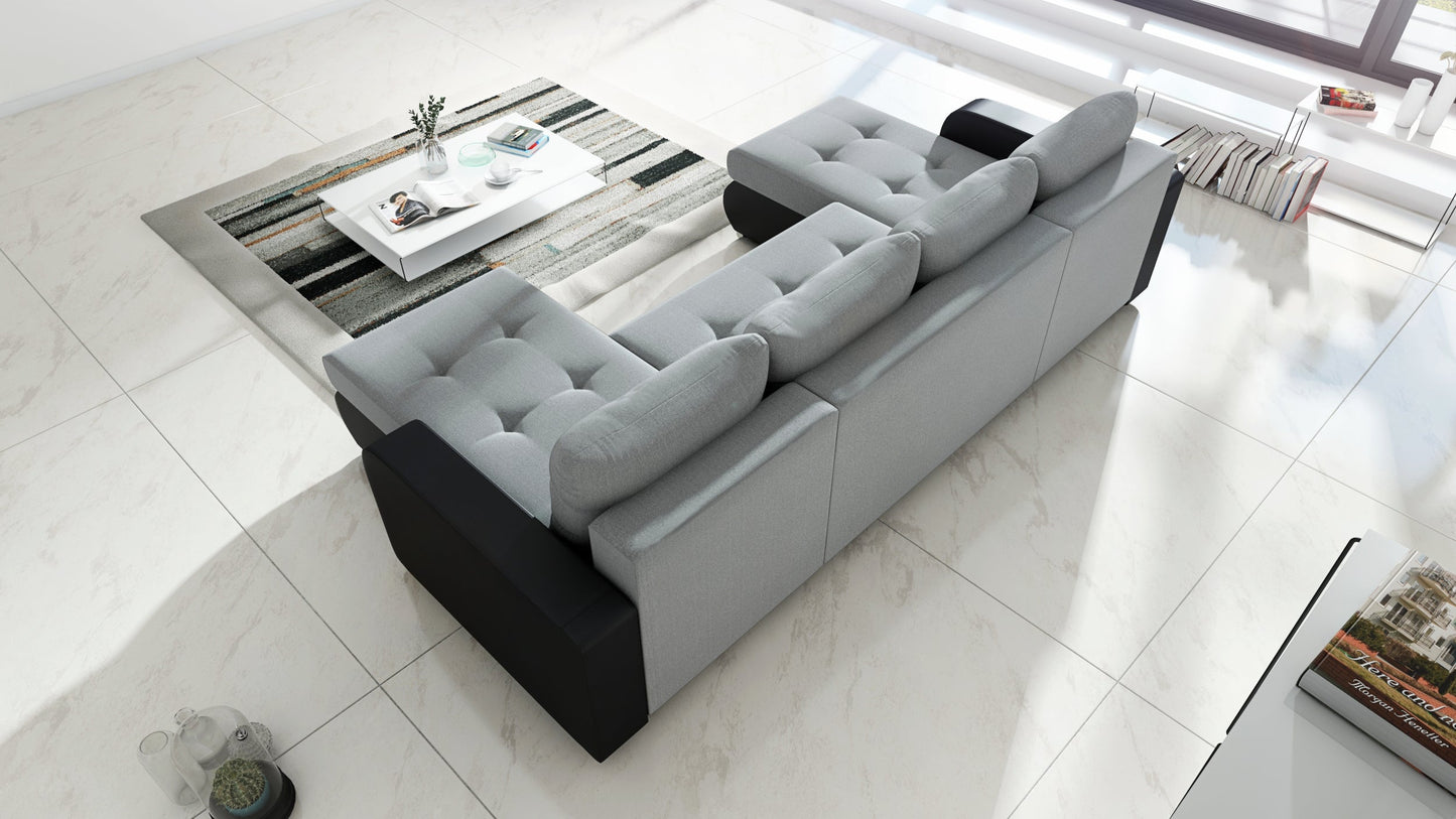 CORNER SOFA BED DAVY U 300CM CHOICE OF COLORS / BONNELL SPRING + FOAM