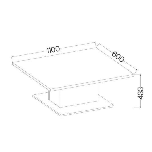 COFFEE TABLE BRISTOL WHITE 110X60CM