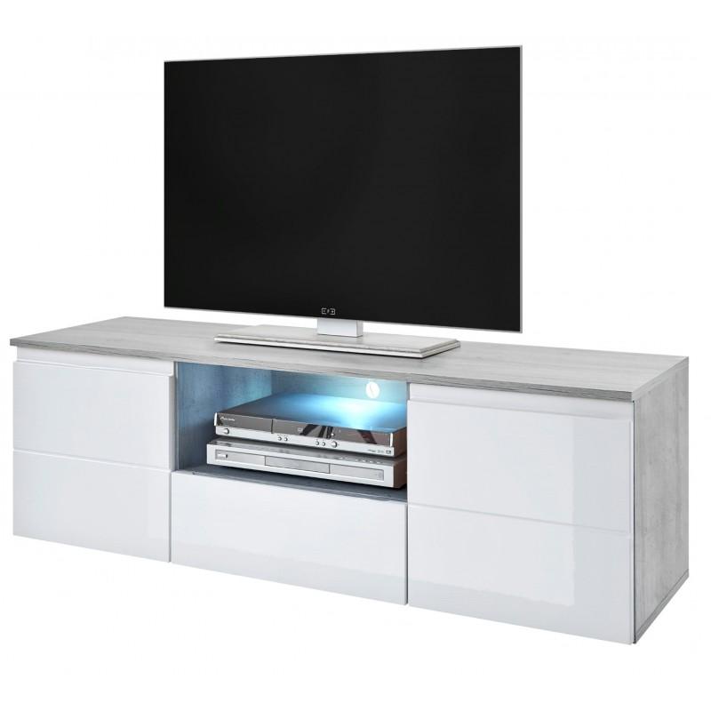 TV STAND MEZZO 160CM GREY/WHITE GLOSS FRONTS