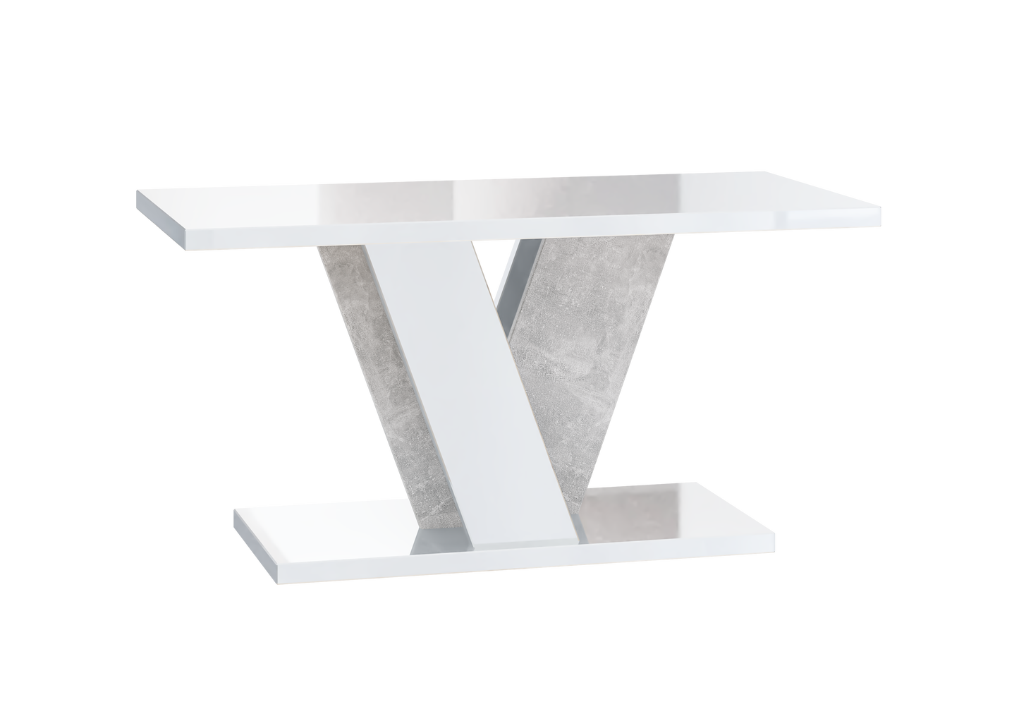 COFFEE TABLE VINEY WHITE GLOSS / STONE GREY