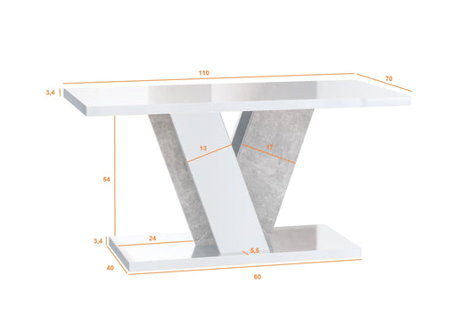 COFFEE TABLE VINEY STONE GREY / WHITE
