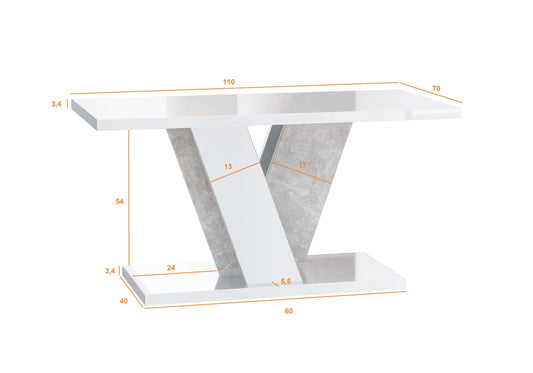 COFFEE TABLE VINEY BLACK GLOSS / STONE GREY