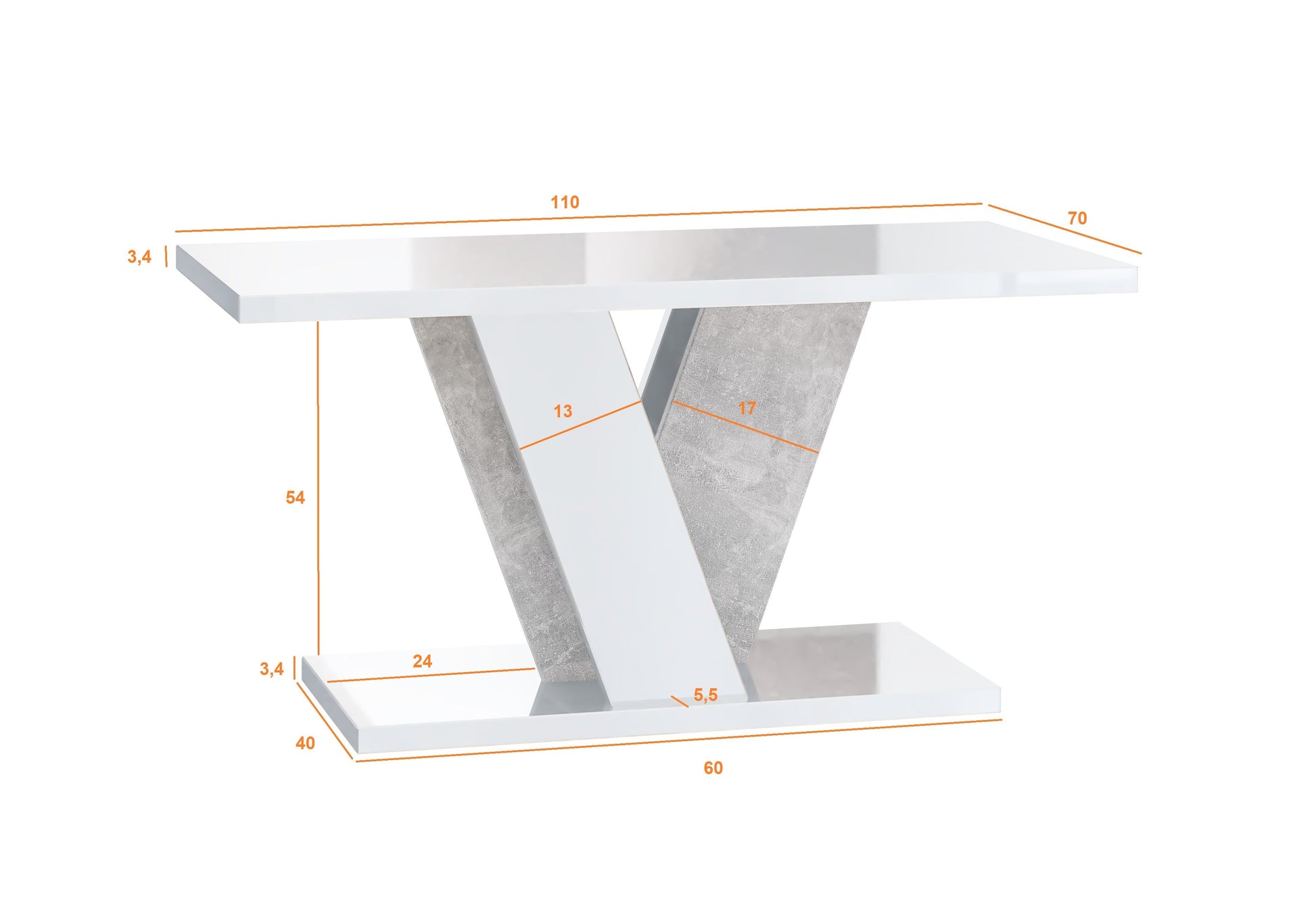 COFFEE TABLE VINEY STONE GREY / BLACK