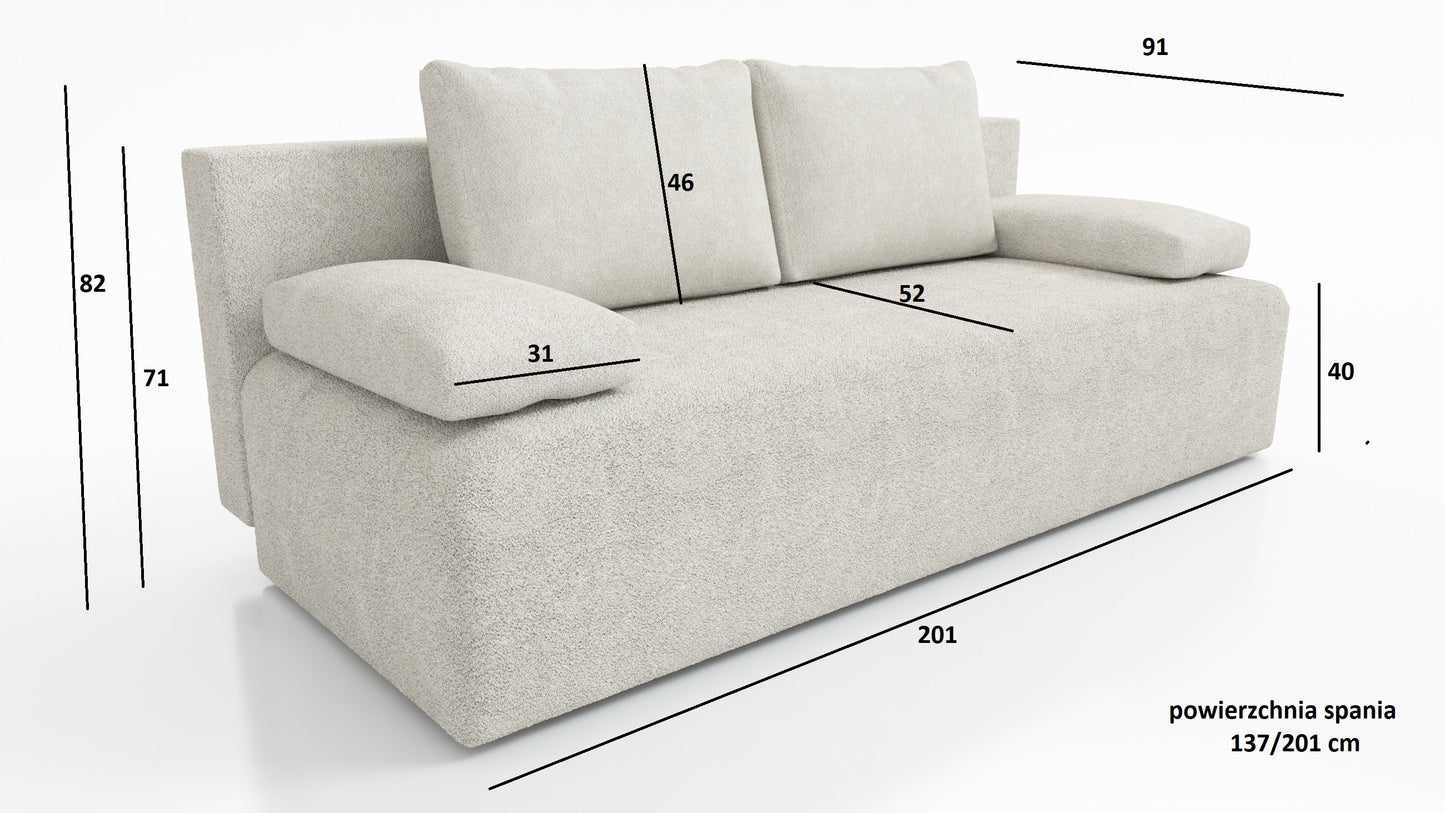 NEW!! SOFA BED ZOYA 201cm POSO 105