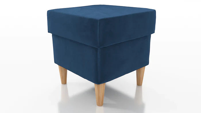 STOOL OSLO WITH STORAGE 40X40CM WOODEN LEGS EASY CLEAN FABRIC KRONOS 09