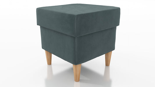 STOOL OSLO WITH STORAGE 40X40CM WOODEN LEGS EASY CLEAN FABRIC CHOICE OF 6 COLORS