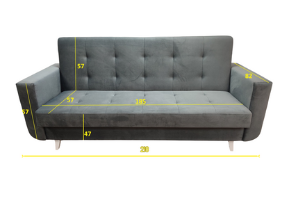 SOFA BED NEO 218cm  / SPRINGS + FOAM CHOICE OF COLOR EASY CLEAN FABRIC