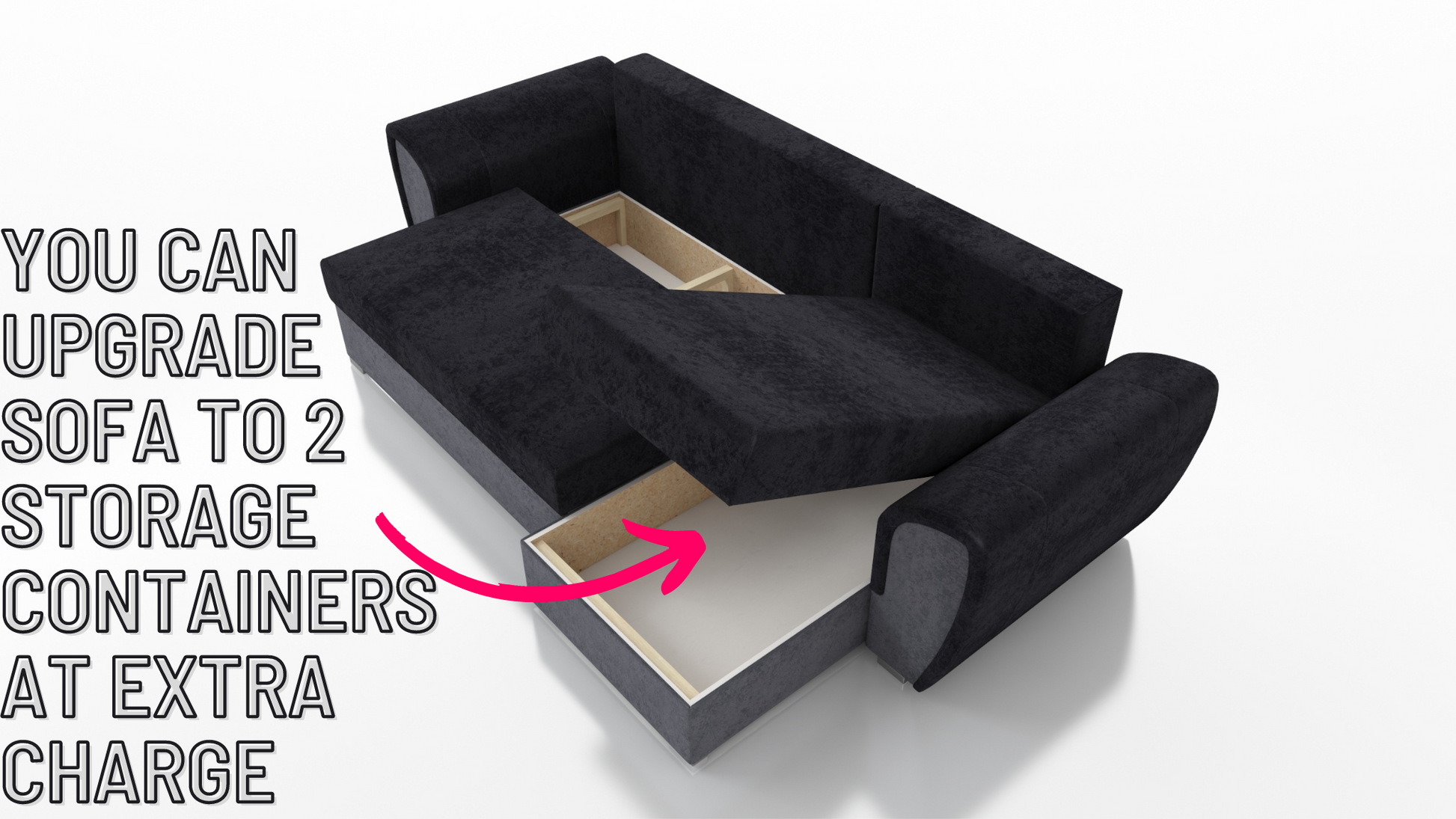 UNIVERSAL CORNER SOFA BED IRIS BLACK/GREY 260CM  / FOAM