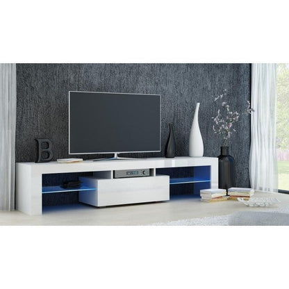 TV STAND DACO WHITE GLOSS FRONTS 160CM