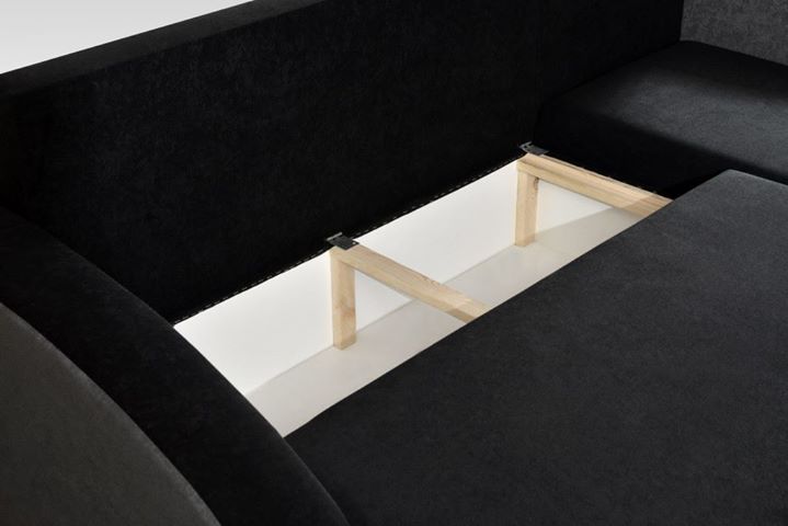 CORNER SOFA BED VELVET BROWN / BEIGE 236cm /  FOAM