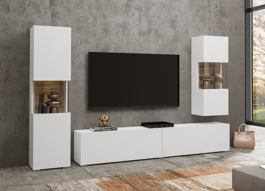 TV WALL UNIT AVA Wotan oak/white