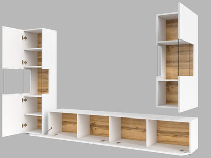 TV WALL UNIT AVA Wotan oak/white