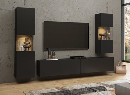 TV WALL UNIT AVA Wotan oak/black