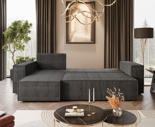 CORNER SOFA BED BERGAMO 247CM SPRINGS + FOAM