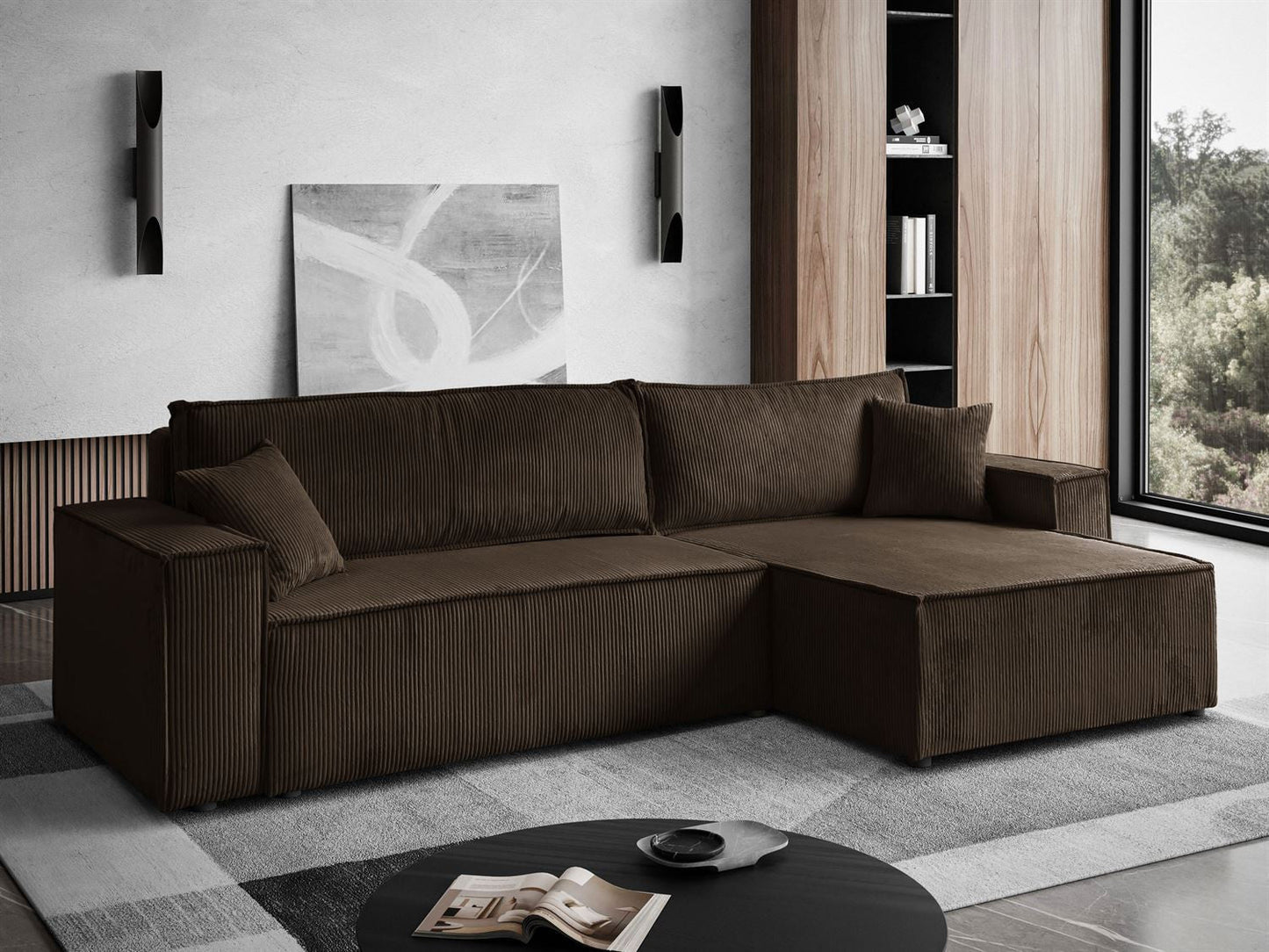 CORNER SOFA BED BERGAMO XL 277CM SPRINGS + FOAM