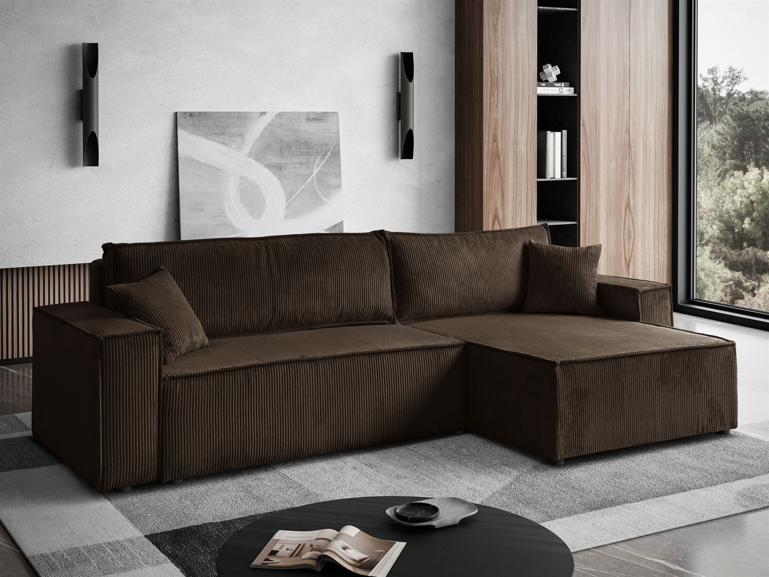 CORNER SOFA BED BERGAMO XL 277CM SPRINGS + FOAM