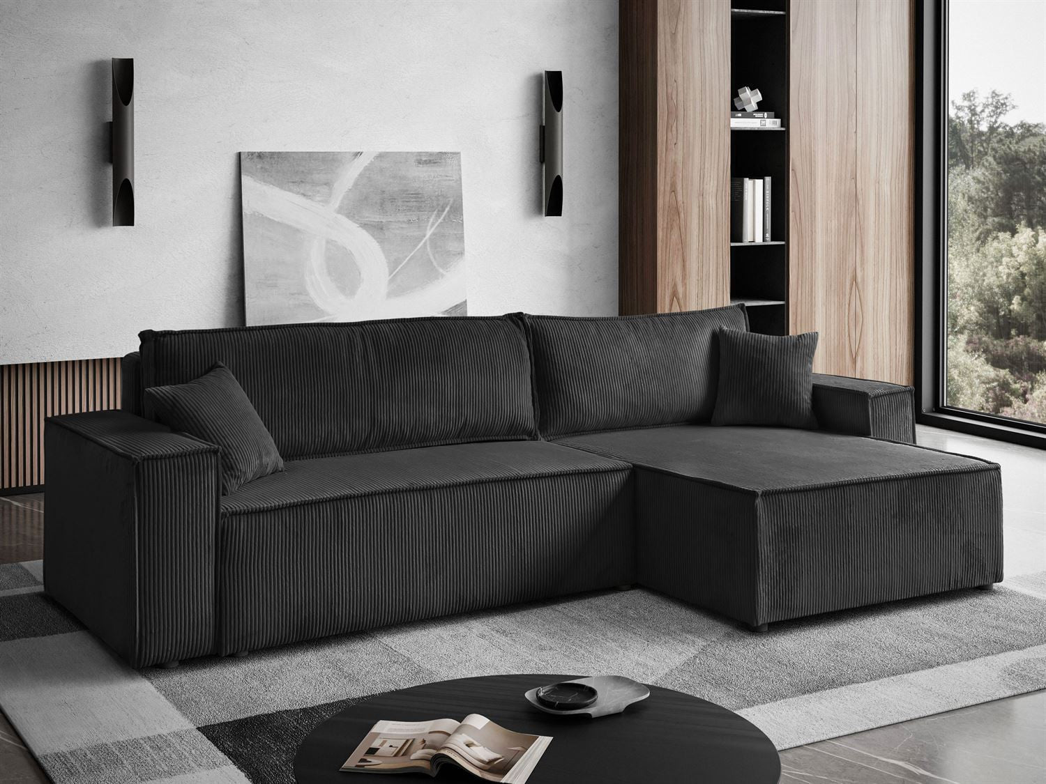 CORNER SOFA BED BERGAMO XL 277CM SPRINGS + FOAM