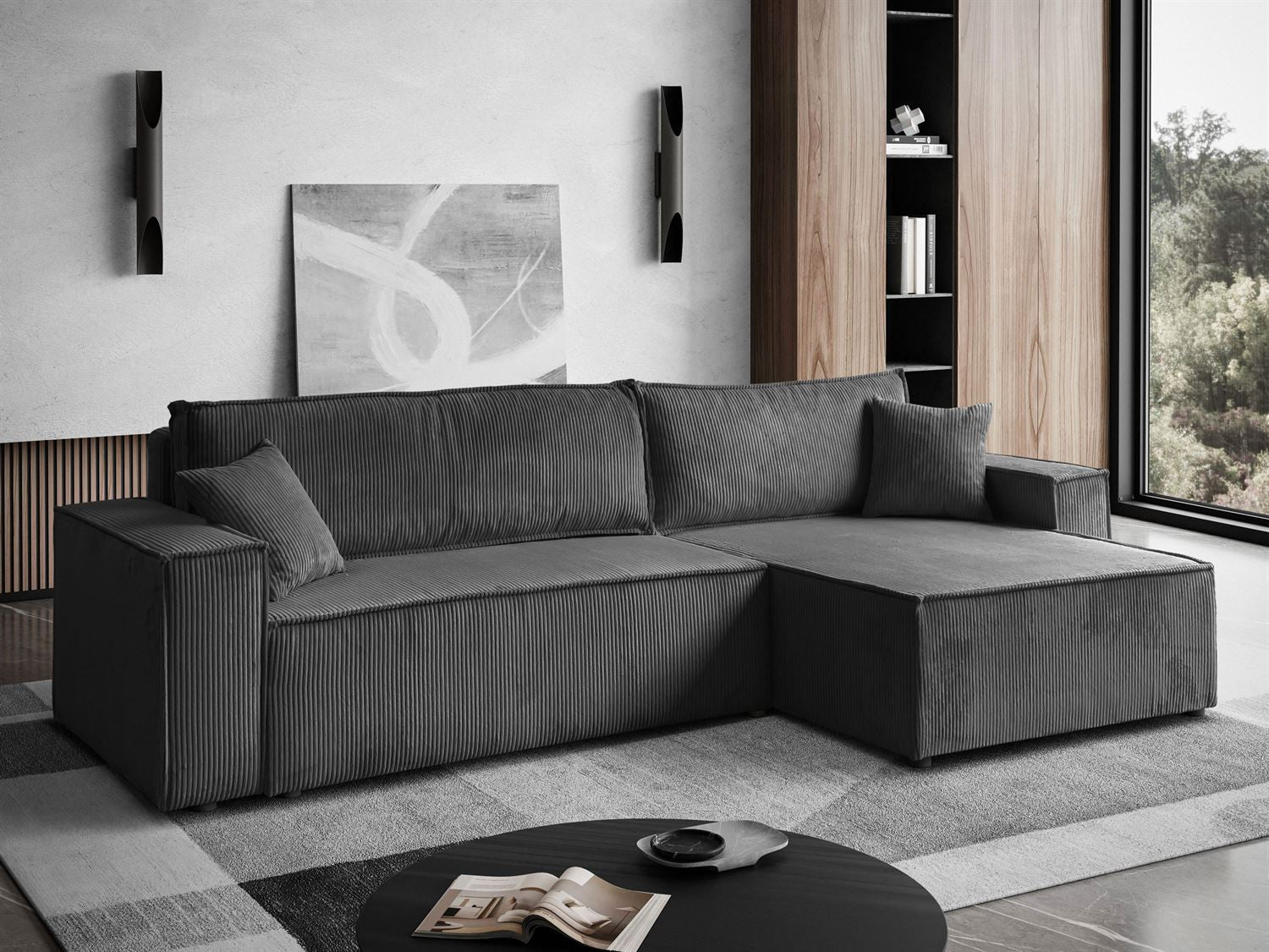 CORNER SOFA BED BERGAMO XL 277CM SPRINGS + FOAM