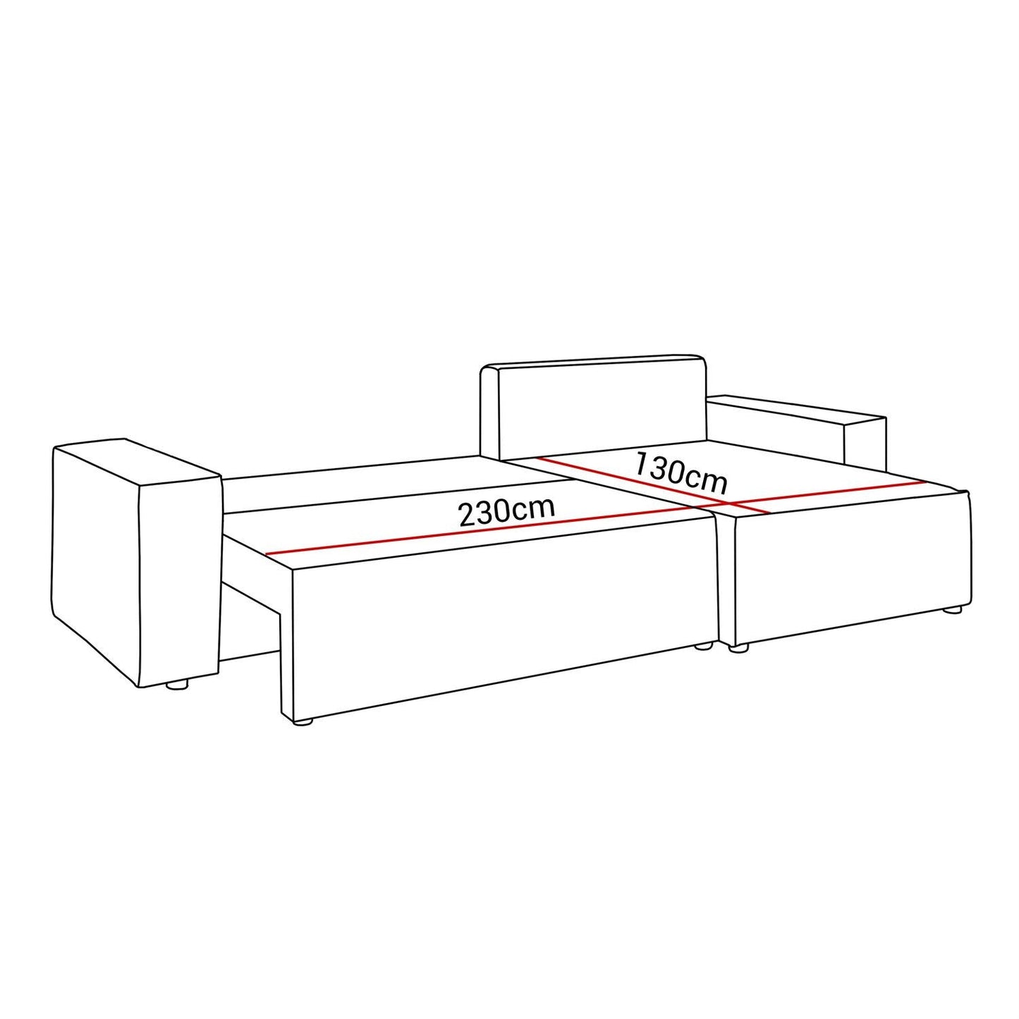 CORNER SOFA BED BERGAMO XL 277CM SPRINGS + FOAM