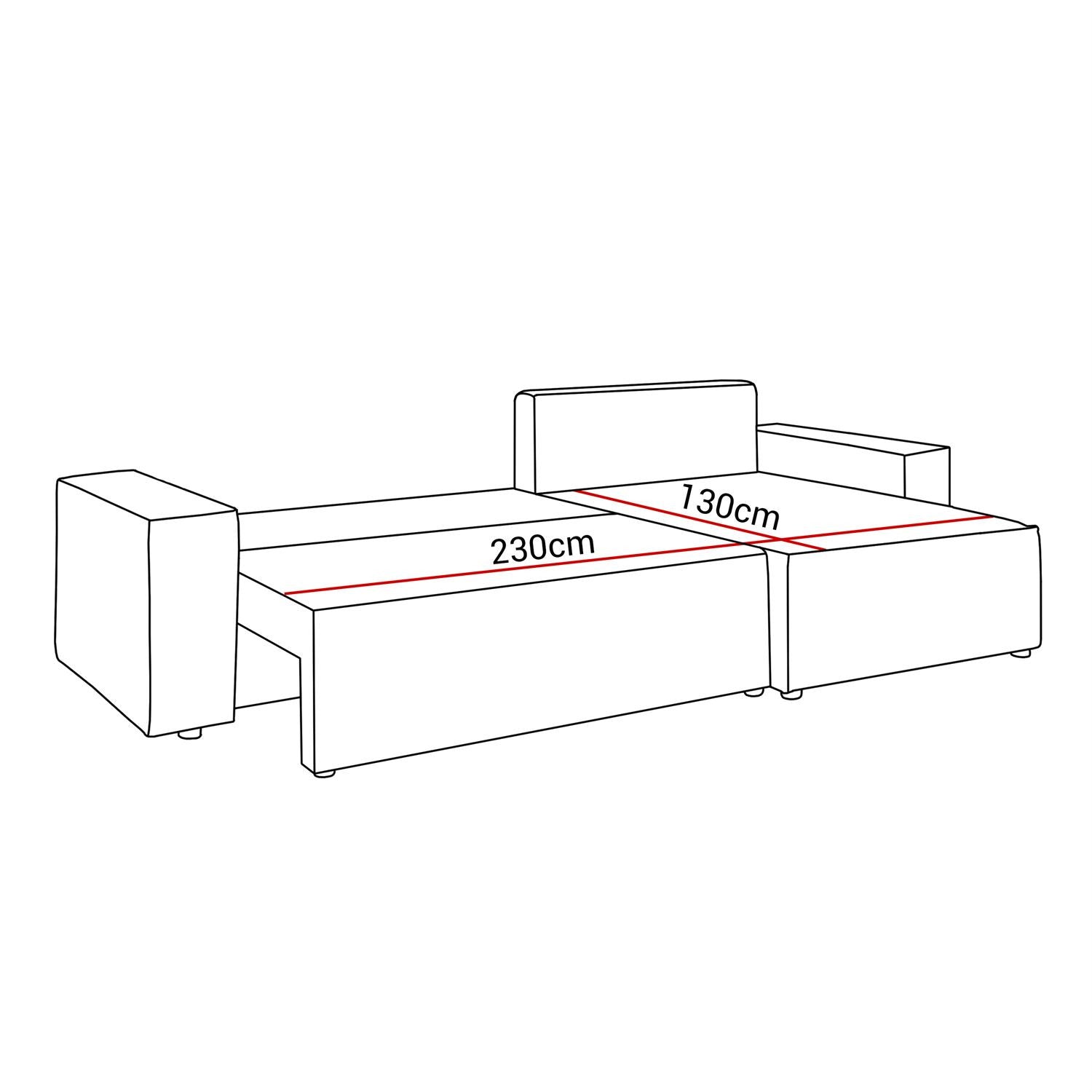CORNER SOFA BED BERGAMO XL 277CM SPRINGS + FOAM