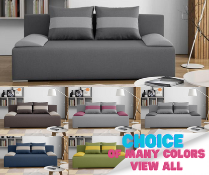SOFA BED VERA 197CM CHOICE OF COLOR / FOAM